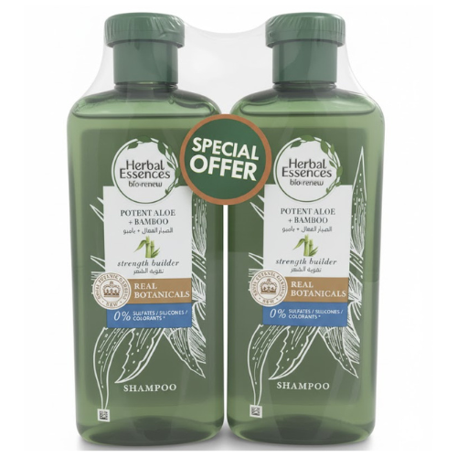 شامبو هيربال إيسنسز بخلاصة الصبار القوي والخيزران عدد 2 × 400 مل